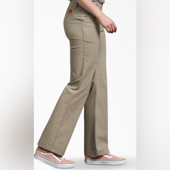 NWT Dickies Women's Size 10SH Khaki Relaxed Fit Straight Leg Stretch Twill Pants - Picture 6 of 7